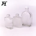 250ml flat glass sloping bottles for spirit with metal lids